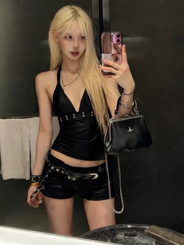 Chic Backless Leather Tank