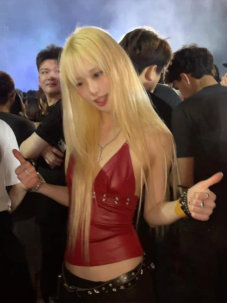 Chic Backless Leather Tank